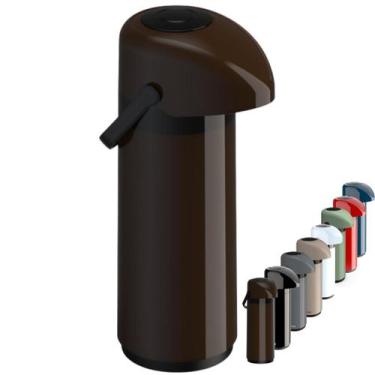 Imagem de Garrafa Térmica De Mesa 1 Litro de Pressão com alça Ampola de Vidro Ve