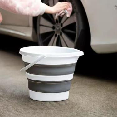 Imagem de Balde Dobrável de Silicone 10L  Retrátil, Leve e Resistente - BMAX