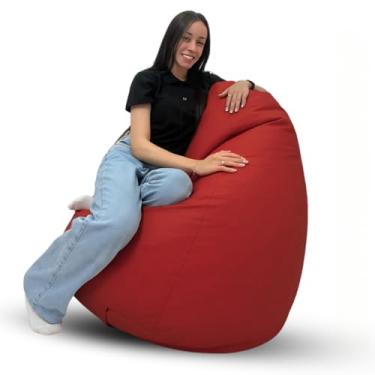 Imagem de Puff Pêra Cheio C/Enchimento Decoração Conforto Eventos Gigante (Vermelho)