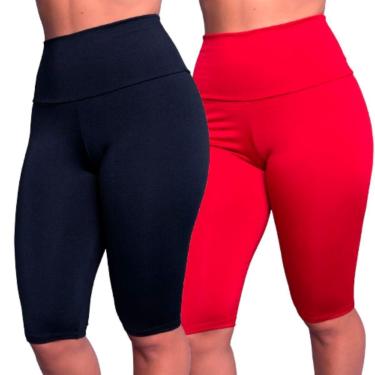 Imagem de KIT 2 Bermudão Suplex Liso Serra e Mar Roupa para Academia Treino Moda Fitness Feminina-Feminino