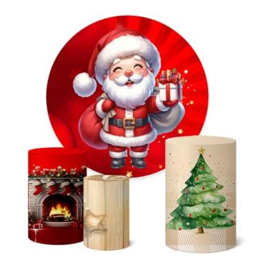 Imagem de Trio Capas Cilindro + Painel Sublimado Festa 1,50m Natal (K1NAT086)