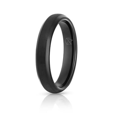 Imagem de Anéis masculinos | Tungstênio | Preto | Cores da faixa interna | 4, 6 e 8 mm | Alianças de casamento, Preto, 9.5