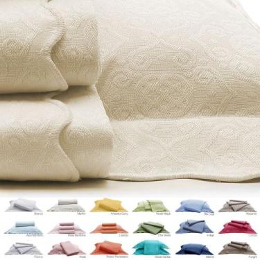 Imagem de Colcha Piquet Jacquard Casal Queen 100% Puro Algodão Clássica Tradicio