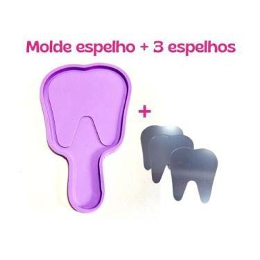 Imagem de KEP2 Molde de silicone espelho dentista + 3 espelhos resina decorar - 