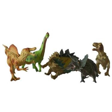 Imagem de Kit Brinquedo Infantil c/ 6 Dinossauros De Borracha - Company Kids, di
