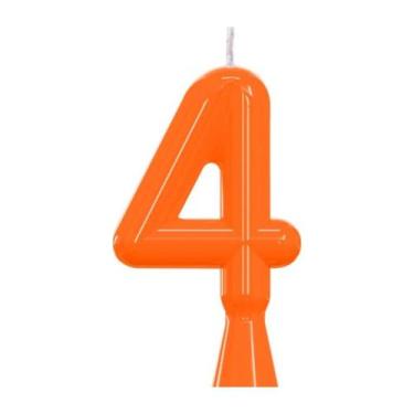Imagem de Vela De Aniversário Número Neon Laranja - PartiuFesta