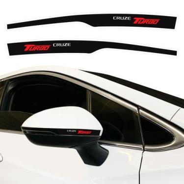 Imagem de Adesivo Retrovisor Chevrolet Cruze Turbo 2017 Aplique Preto - SPORTINO