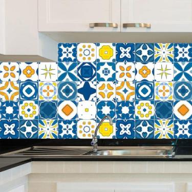 Imagem de Adesivo de Azulejo - Ladrilho Hidráulico - 15cm x 15cm - 24un - 014Azp