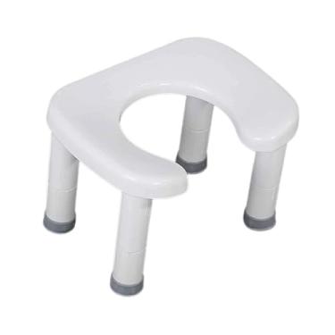 Imagem de IEUDNS Banco sanitário agachado, apoio para os pés, adultos, crianças, idosos, ergonômico, portátil, fácil armazenamento, prático, resistente, para cocô, White L