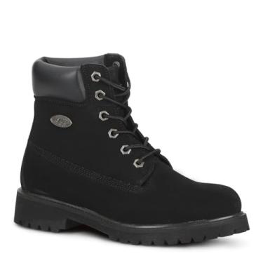 Imagem de Lugz Botas femininas Convoy Croc bico redondo cadarço casual tornozelo salto baixo 2,5-5 cm - preto, Preto, 6