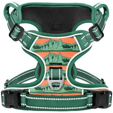 Imagem de Arnês para cães HEELE sem tração, refletivo ajustável para cães