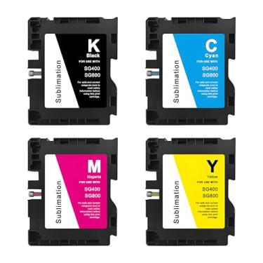 Imagem de AOTMENDI Novo cartucho de tinta de sublimação SG400 SG800 compatível com impressoras Sawgrass Virtuoso SG400 SG800 (preto, ciano, magenta, amarelo, total de 4 unidades)