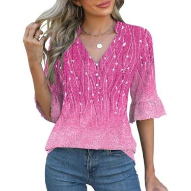 Imagem de Blusa feminina Rapbin, tamanho grande, camisetas elegantes com decote 