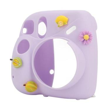 Imagem de Capa para câmera instantânea Vikye Silicone Instax Mini 7 Plus roxa