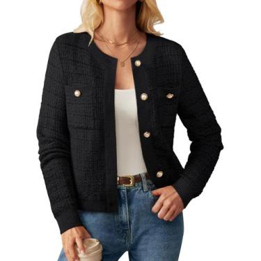 Imagem de Suéter feminino GRACE KARIN, malha preta, manga comprida