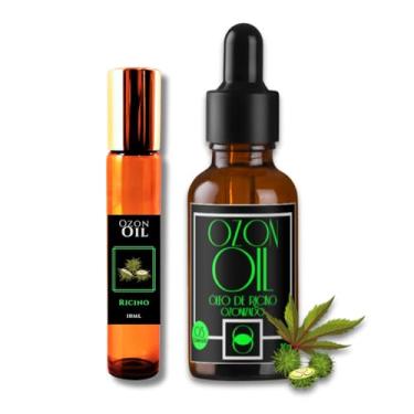 Imagem de Óleo de Rícino Ozonizado 30ml + 10ml Roll-on Para sobrancelha – Cabelos Mais Fortes, Saudáveis e Nutridos