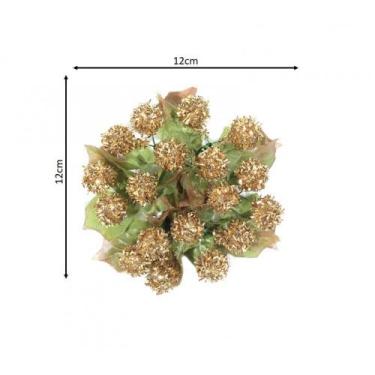 Imagem de Mini Guirlanda Natalina Mini Bolas Douradas 13cm - Genérico