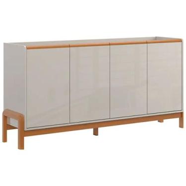 Imagem de Buffet Elegance 4 Portas MDF MDP Lukaliam, OFF WHITE/JEQUITIBA