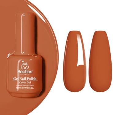 Imagem de Esmalte de gel laranja Beetles - 1 peça 15 ml cor laranja escura esmalte gel imersão arte manicure salão de beleza DIY lâmpada UV design de unhas decoração em casa