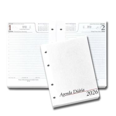 Imagem de Refil A5 Para Agenda Diária 2026 De 4 Argolas - Finess Presentes