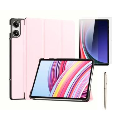 Imagem de Capa Protetor Compatível Para Xiaomi Redmi Pad Pro 12.1 2024 + Película de Vidro (Rosa)