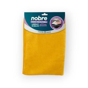 Imagem de Pano microfibra 60x80cm (pct c/ 2 un) amarelo Slim - Nobre