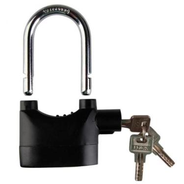 Imagem de Cadeado Alarme Trava Sirene 110Db Moto Portão Resistente Aço - Relet