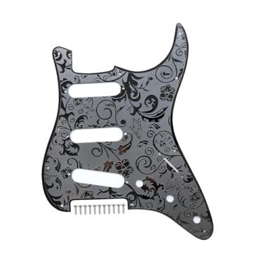 Imagem de OVSAL Protetor de palheta de guitarra de aço inoxidável, 11 furos, SSS, bobina única, potenciômetro de 3/20.3 cm, pickguard de guitarra elétrica de metal compatível com peças de substituição de