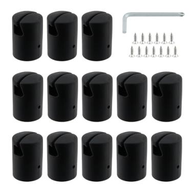 Imagem de MY MIRONEY Capa de tubo de trampolim com chave inglesa e parafusos, 6 peças de ABS, tampas de poste para trampolim, peças de reposição, capa preta, adequada para vários quadros de trampolim