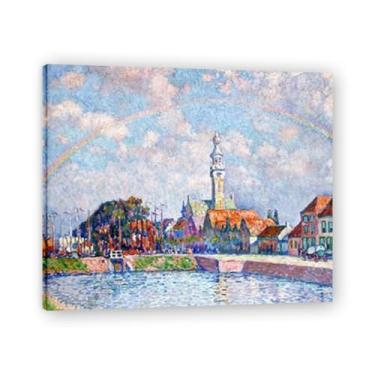 Imagem de Rainbow Over VeereThéo van Rysselberghe: Impressão em tela neoimpressionista belga chave 20x24 cm emoldurada