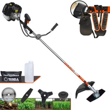 Imagem de Aparador de Grama Terra GRH-520 À Gasolina 52cc 2,5HP 6.500rpm Com Carretel de Nylon + Lâmina Facão + Lâmina 3 Pontas + Lâmina 40 Dentes de Vídea