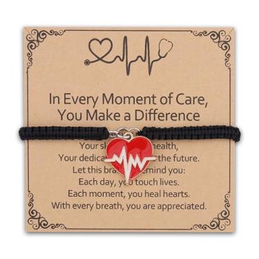 Imagem de MAOFAED Pulseira com pingente de batimento cardíaco para cirurgião, presente de agradecimento ao cirurgião, presentes para cardiologistas, presente técnico cirúrgico (momentSurgeon)