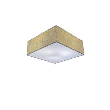 Imagem de Plafon Quadrado Sobrepor Vivare Md-3000 Cúpula em Tecido 25x25x12cm - 