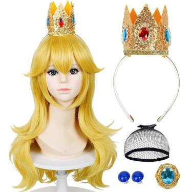 Imagem de Peruca de cosplay LABEAUTÉ Blonde Princess Yellow Peach Child