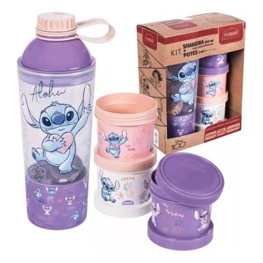 Imagem de Kit Infantil Shakeira Com Potes 3 Em 1 Lanche Stitch