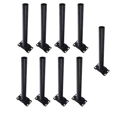 Imagem de Suporte Luminaria Solar Poste Kit 9 Uni Pintura Eletrostatica Aço Barra Iluminaçao Segurança Rua Jardim Quintal Residencia Proteçao