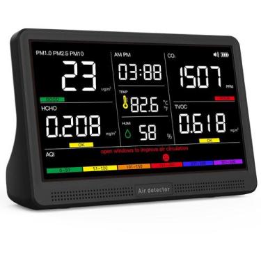 Imagem de Monitor de qualidade do ar YNAK 16 em 1 interno CO2 TVOC PM2.5 HCHO