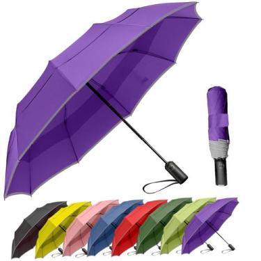 Imagem de Guarda-chuva de viagem MRTLLOA à prova de vento de 49 polegadas roxo i