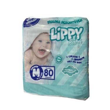 Imagem de Fralda infantil pacote com 80 tiras lippy baby - m - Maxi Confort