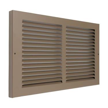 Imagem de Serve para abertura de duto 14x8 | Grade de ar de retorno de placa de rodapé de aço da Handua | Grelha de tampa de ventilação | Retorno de margem de 7/20.3 cm [Profundidade] para caber no rodapé |