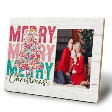 Imagem de UNCDLV Moldura de Feliz Natal, placa de árvore de Natal, presente para prateleira, quarto, sala de estar, mesa, presentes para mulheres