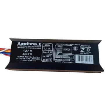Imagem de Reator Para Duas Lâmpadas Fluorescentes 2X40W 127V Intral