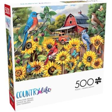 Imagem de Buffalo Games - Country Life - Girassol Amigos - Quebra-cabeça de 500 peças para adultos quebra-cabeça desafiador perfeito para noites de jogo - Tamanho final 21,25 x 15,00