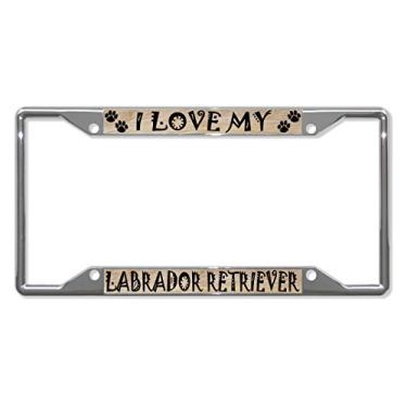 Imagem de Fastasticdeals Labrador Retriever Capa de suporte de placa de carro para cachorro