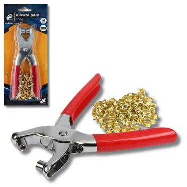 Imagem de Kit Alicate Aplicador De Ilhós E 100 Ilhoses Bolsa Calça - Barcelona