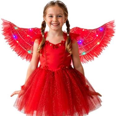 Imagem de Asa De Anjo Preta Branca ou Vermelha Infantil e Juvenil Feminina Com L