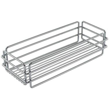 Imagem de Bandeja Aramada Cromada Organizadora Porta Tempero Condimentos Azeites
