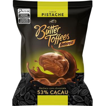 Imagem de Bala Butter Toffees Pistache Recheio Chocolate 53% Cacau Intense 90g