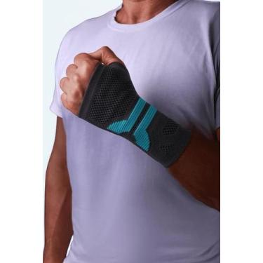 Imagem de Imobilizador De Punho  Esquerdo  Linha Pro - N1 Sport, Cinza com Azul 