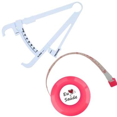 Imagem de Kit Avaliacao Fisica Medir Gordura Corporal Fita Metrica Imc Adipometr